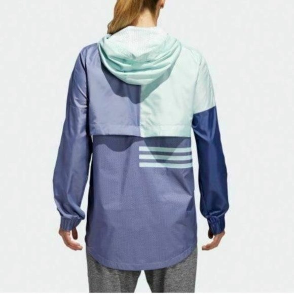 Adidas ID Women's Lilac Purple Green Woven Shell Anorak Rain Jacket Outw… - Picture 2 of 11